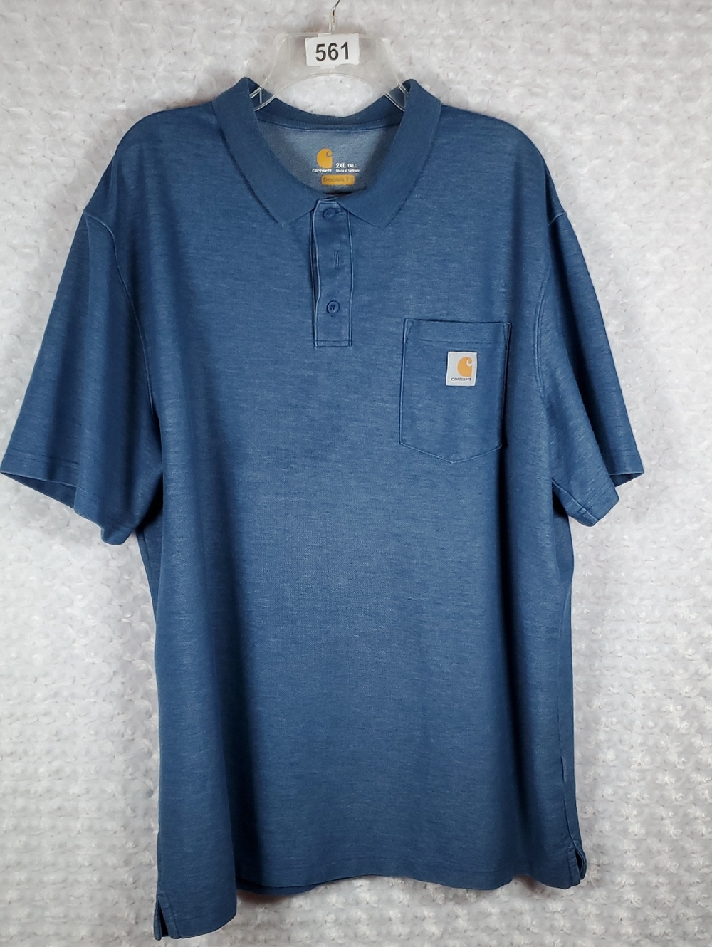 Carhartt Men’s Slate Blue Short-Sleeve Polo with Pocket Men's 2XL